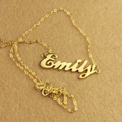 Personalised Cursive Nameplate Necklace in 18ct Gold Plating