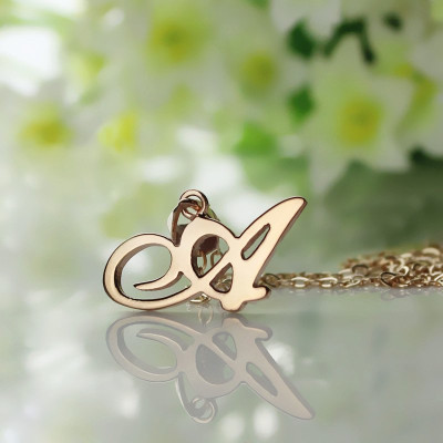 Personalised Initial Pendant Necklace 18ct Rose Gold Plated