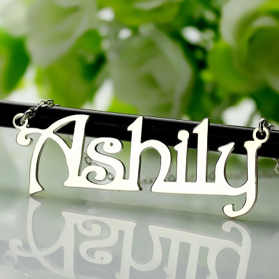 Personalised Sterling Silver Name Necklace - Harrington Font