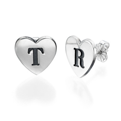 Heart Initial Earrings - By The Name Necklace;