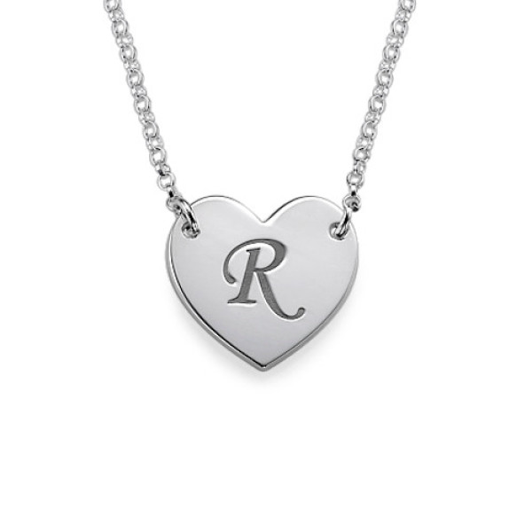 Dainty Heart Pendant with Custom Initial Engraving