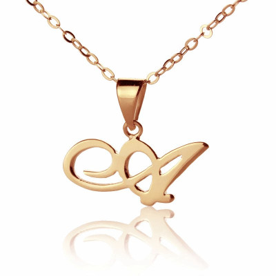 Personalised Initial Pendant Necklace 18ct Rose Gold Plated