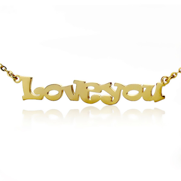 Custom 18K Gold Plated Name Necklace with Ravie Cartoon Font
