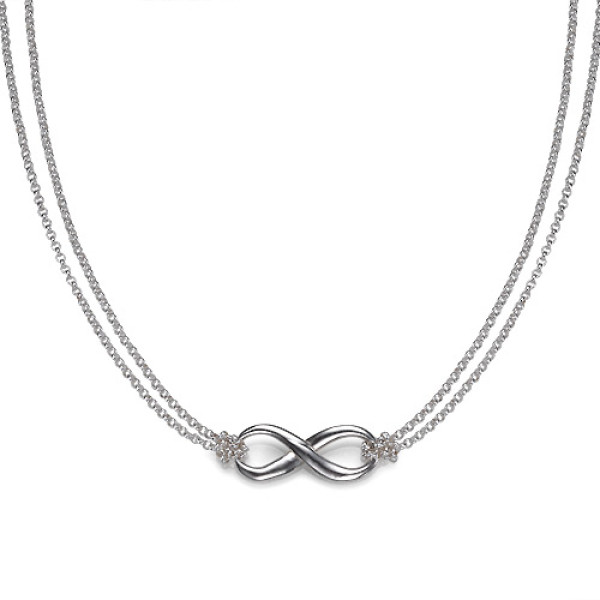 Sophisticated Sterling Silver Infinity Pendant Necklace