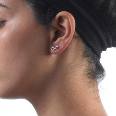 Infinity Initial Stud Earrings - Women's Jewellery