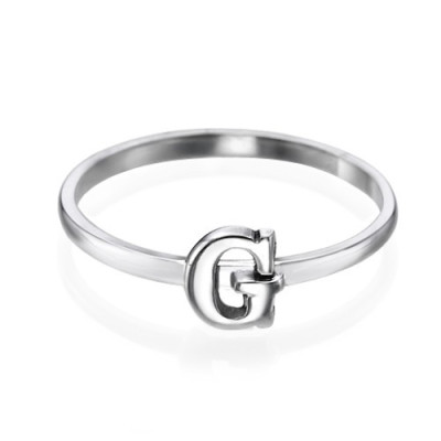 Sterling Silver Initial Ring
