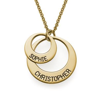 Gold Plated Disc Necklace for Mums, Jewellery