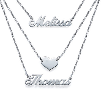 Personalised Silver Layers Nameplate Necklace