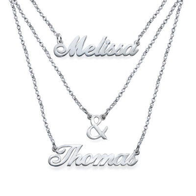 Personalised Silver Layers Nameplate Necklace