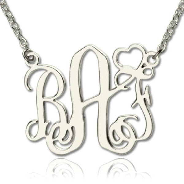 Handmade Sterling Silver Personalised Monogram Necklace With Heart