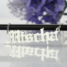 Old English Name Necklace: Crafting Your Story in Silver