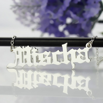 Sterling Silver Name Necklace - Old English Style
