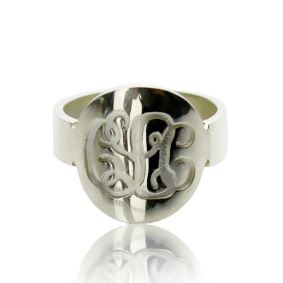 Make Your Own Monogram Itnitial Ring Sterling Silver - By The Name Necklace;