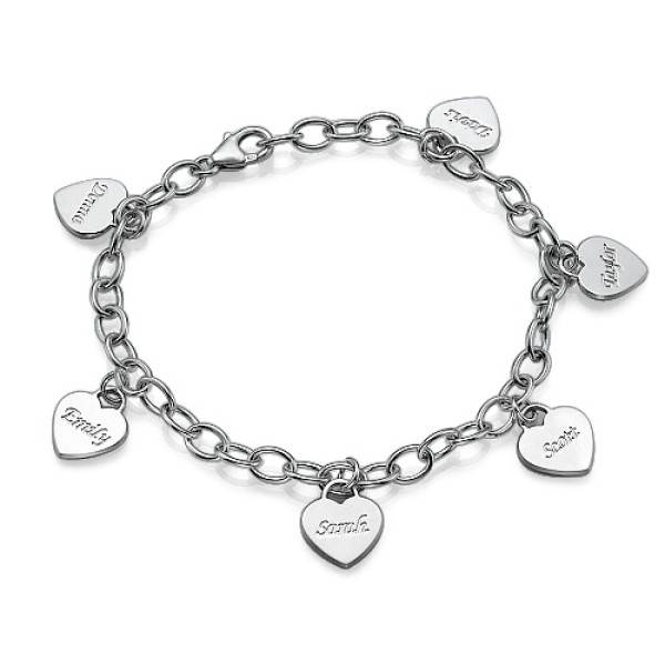 Personalised Mum Heart Charm Bracelet/Anklet