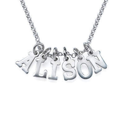Multiple Initial Necklace in Silver - By The Name Necklace;