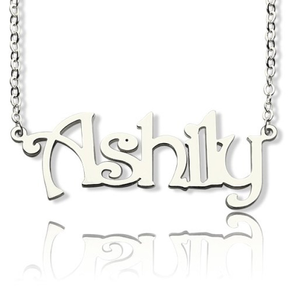Personalised Sterling Silver Name Necklace - Harrington Font