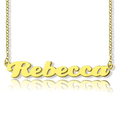 Personalised 18ct Gold Plated Silver Puff Font Name Necklace - By The Name Necklace;