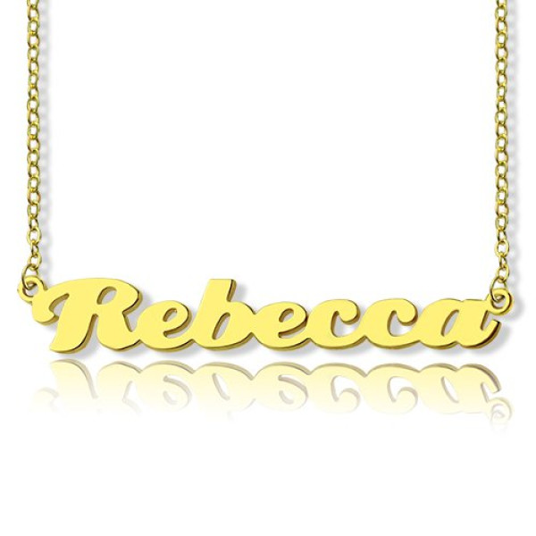 Personalised 18k Gold Plated Silver Puff Font Custom Name Necklace