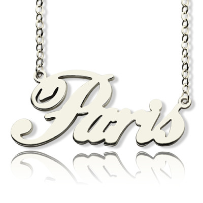 Sterling Silver Custom Name Necklace "Paris