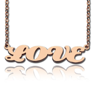 18ct Rose Gold Plated Capital Puff Font Name Necklace - By The Name Necklace;