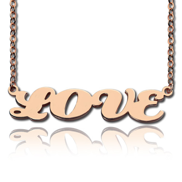 18ct Rose Gold Personalised Puffed Font Name Necklace