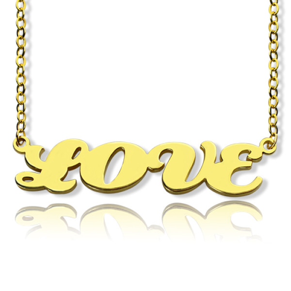 18ct Gold Personalised Puff Font Name Necklace