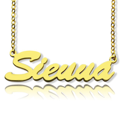 18ct Gold Plated Personalised Name Necklace "Sienna" - By The Name Necklace;