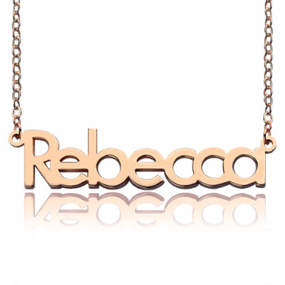 Personalised 18ct Rose Gold Plated Name Necklace - Rebecca Style