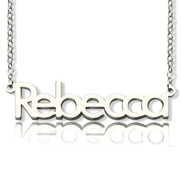 Customize White Gold Name Necklace - Rebecca Font