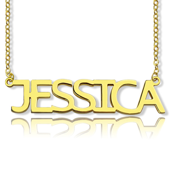 Women's Solid Gold Plated Personalised Name Necklace