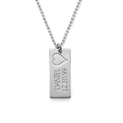 Handcrafted Silver Bar Necklace