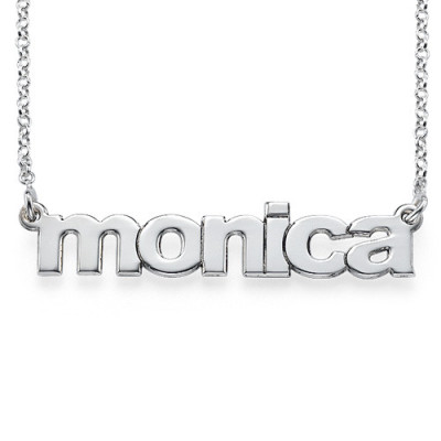Nameplate Necklace in Lowercase Font - By The Name Necklace;