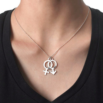 Women's and Men's Necklace with Male/Female Symbols