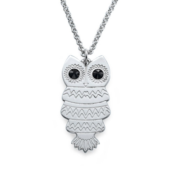 Custom Engraved Owl Necklace - Personalize with Your Own Message - Perfect Gift