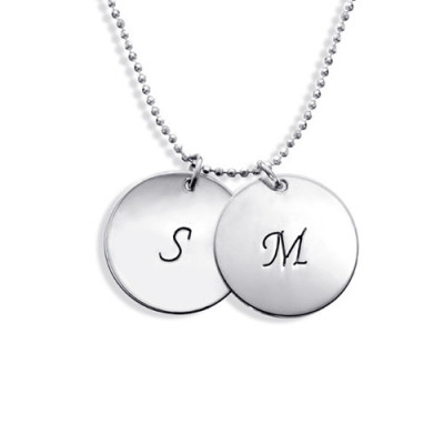 Personalised Sterling Silver Disc Pendant Necklace - By The Name Necklace;