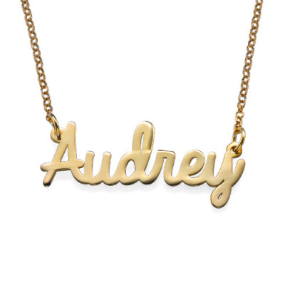 Personalised 18K Gold Plated Cursive Name Necklace