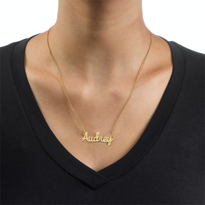 Personalised 18K Gold Plated Cursive Name Necklace