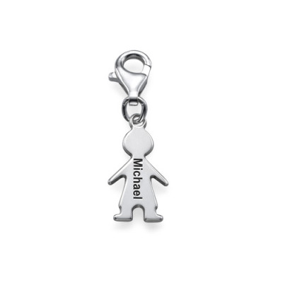 Custom Engraved Silver Boy Necklace with Lobster Clasp