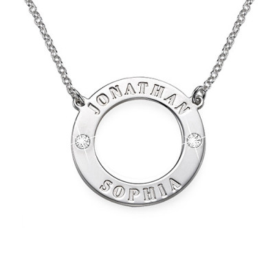 Personalised Silver Karma Necklace w/ Swarovski Crystals