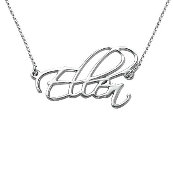 Custom Silver Script Name Necklace