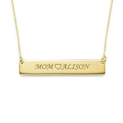 Personalised Name Engraved 18K Gold Plated Necklace