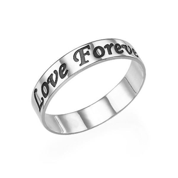 Sterling Silver Promise Ring - Script Design