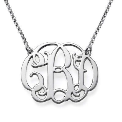 Silver Celebrity Style Monogram Necklace - By The Name Necklace;