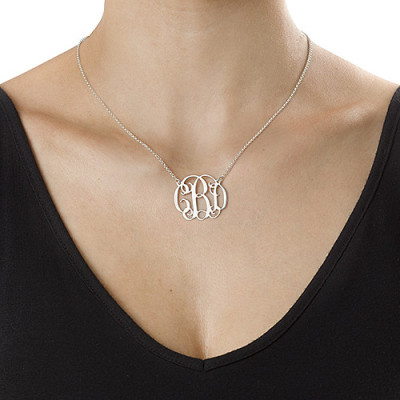 Stylish Silver Monogrammed Necklace - Perfect for Any Occasion