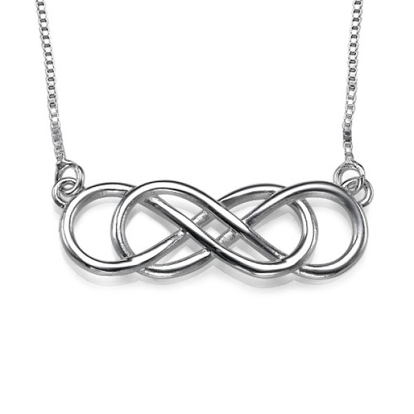Sterling Silver Double Infinity Pendant Necklace