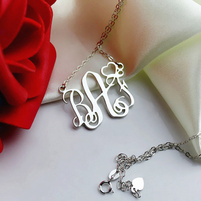 Handmade Sterling Silver Personalised Monogram Necklace With Heart