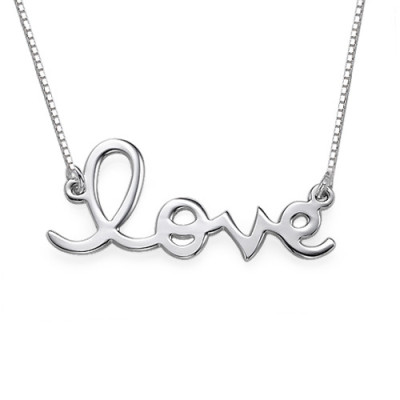 Love Necklace in Sterling Silver - By The Name Necklace;
