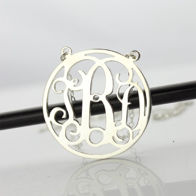 Personalised Sterling Silver Monogram Necklace - Circular Design