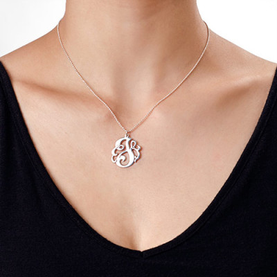 Sterling Silver Swirly Monogram Necklace