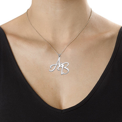 Sterling Silver Two Initial Necklace'